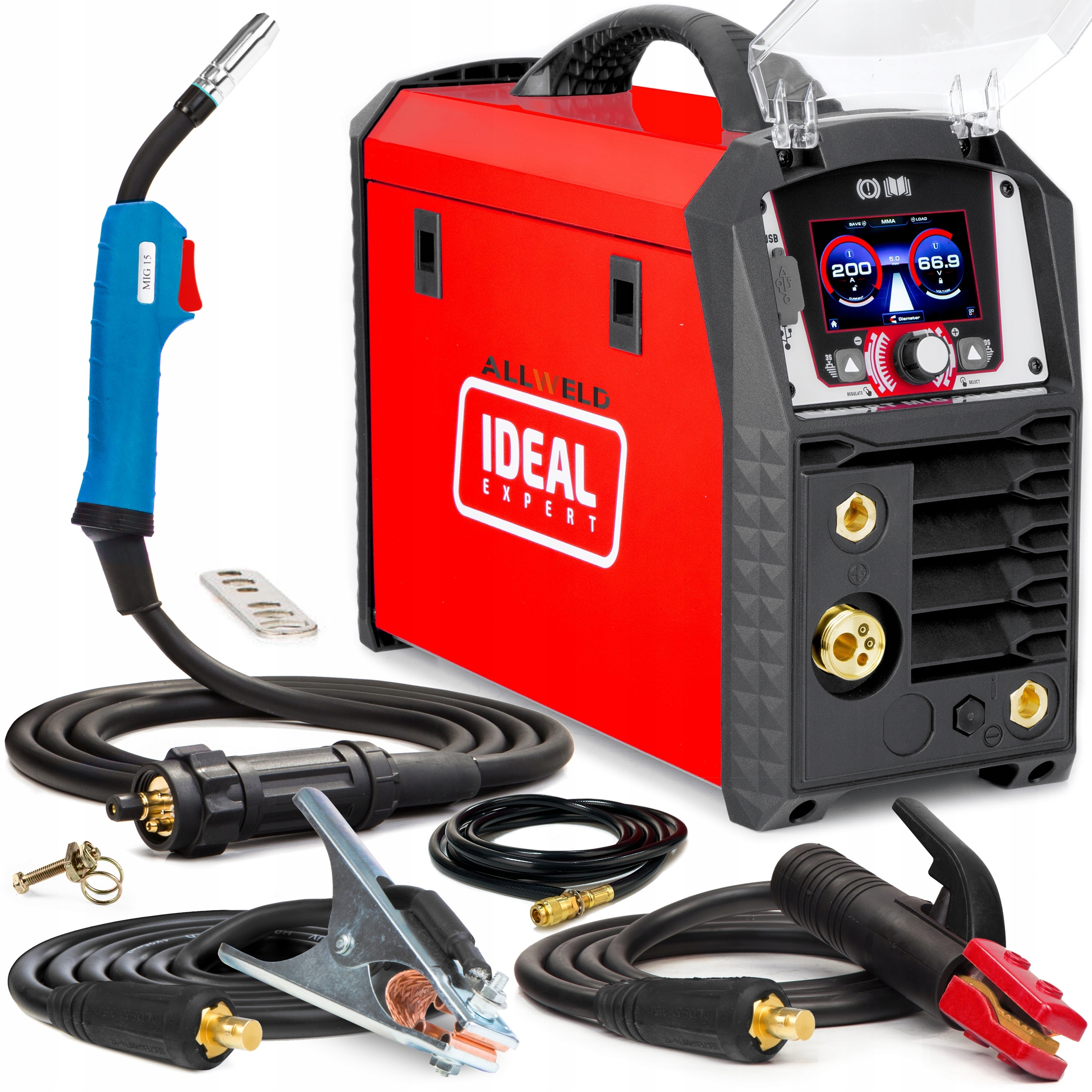Svařovací Stroj Migomat Ideal Expert Mig 201 LCD Synergie Mag Mma Tig 200A 230V
