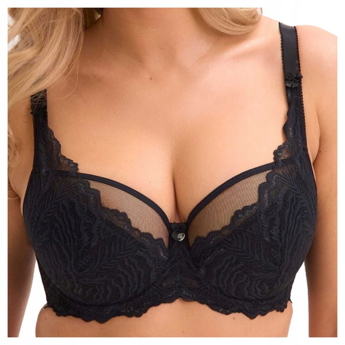 Gaia Polovyztužená podprsenka s krajkou Isla 1228 černá 90C