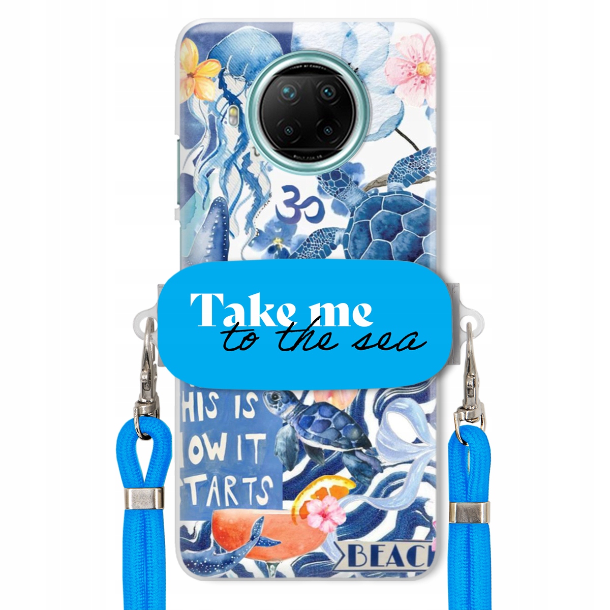 Puzdro pre Xiaomi Redmi Note 9 5G Modré vodítko držiak Take Me To The Sea