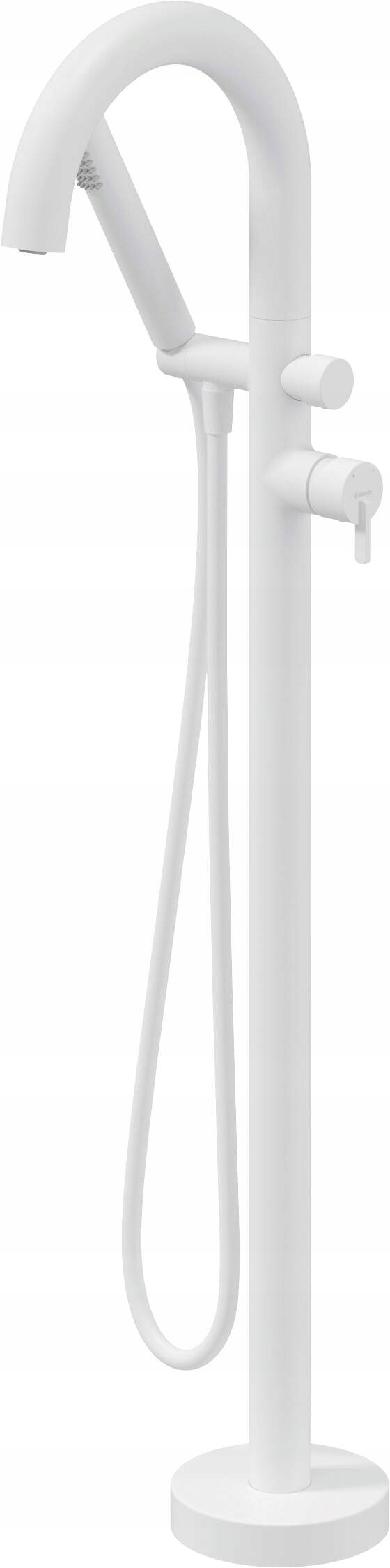 Elegantná voľne stojaca vaňová batéria so sprchou, mosadz alabaster