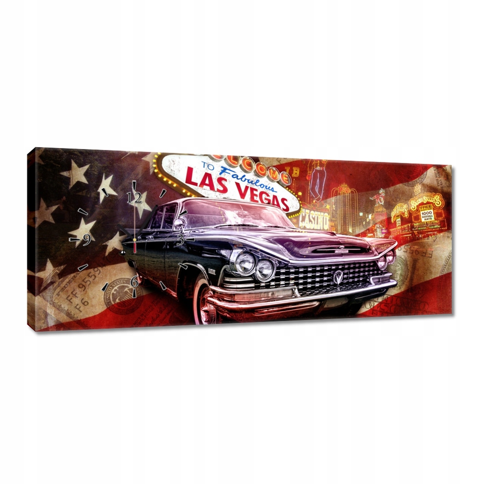 Nástěnné hodiny 100x40 Las Vegas