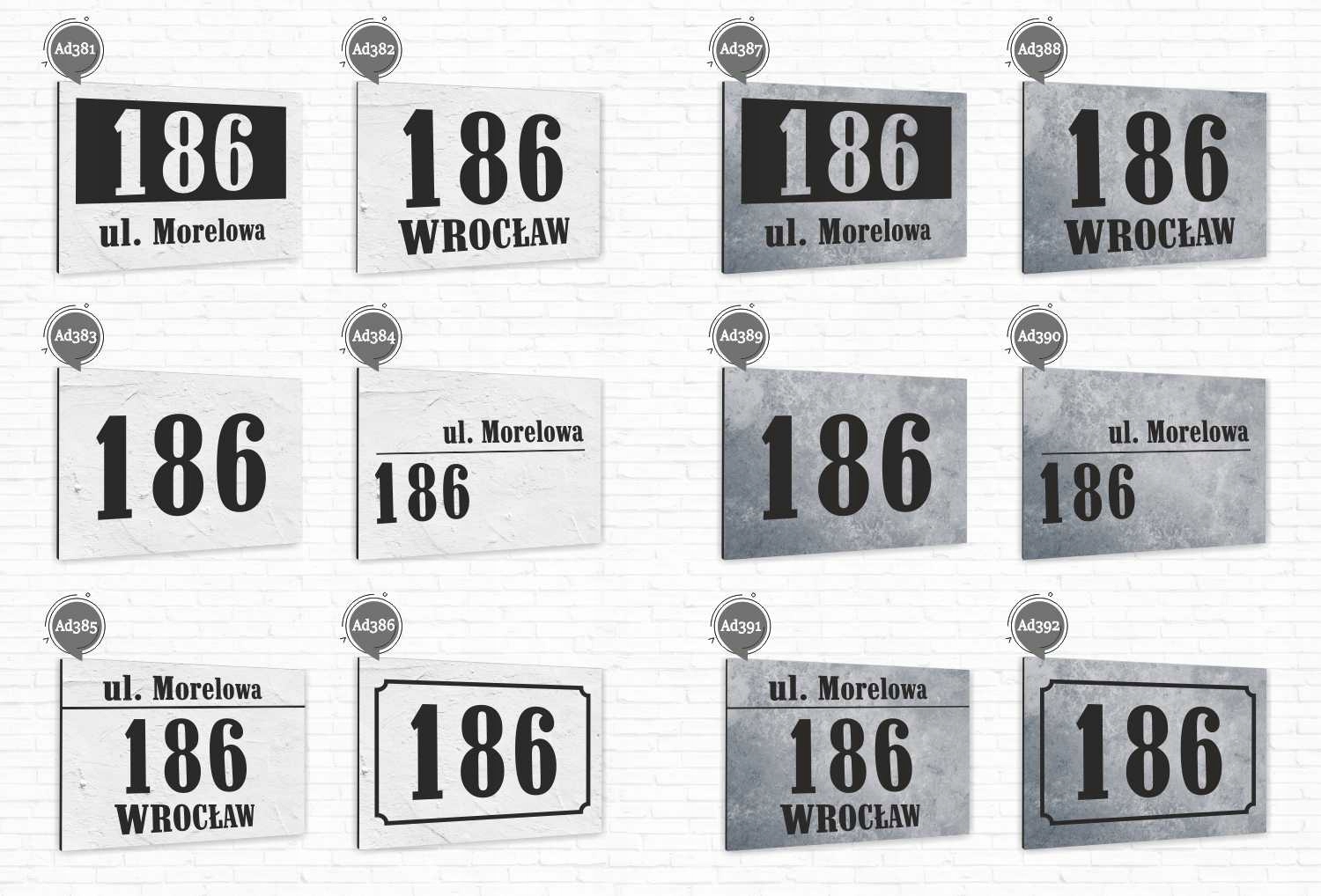 Tabliczka adresowa Numer domu ALUMINIUM z wkrętami Stan opakowania oryginalne