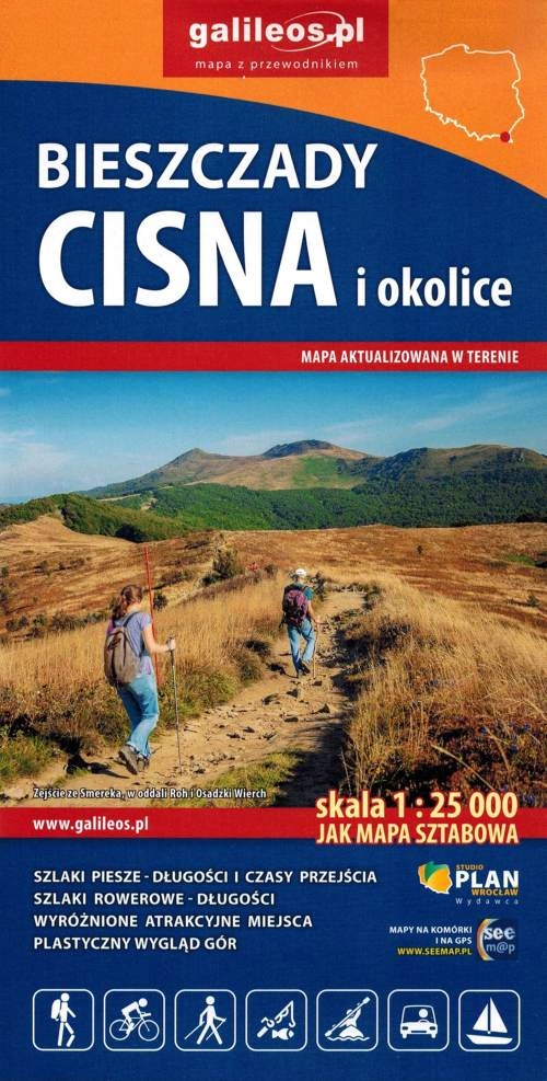 

Cisna I Okolice Bieszczady 1:25 000 Mapa Galileos