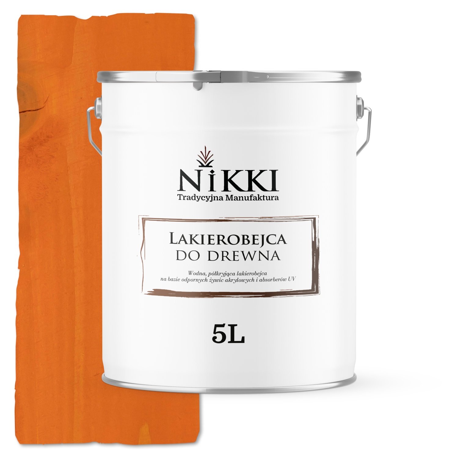 Laková Farba Na Drevo 3V1 Extra Lazúra Oranžová Saténová 5L Ochranná Uv