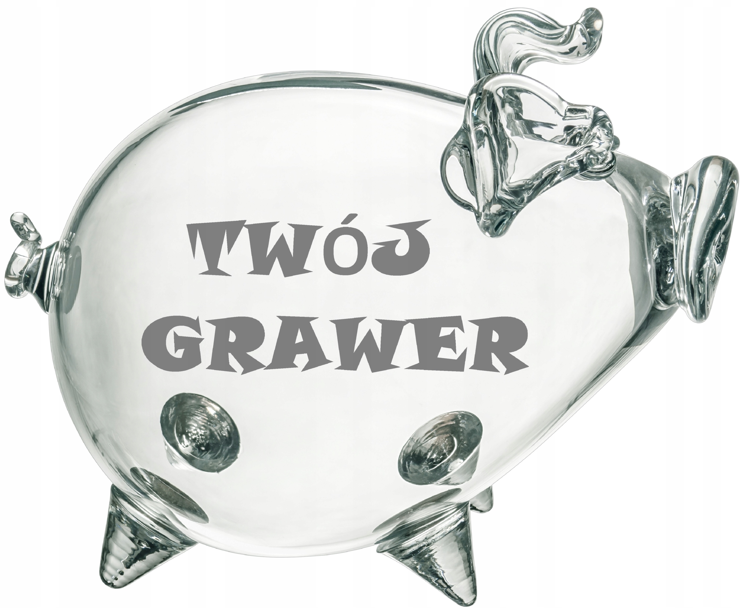 Копилка СВИНКА стеклянный ГРАВЕР БЕСПЛАТНО возможность