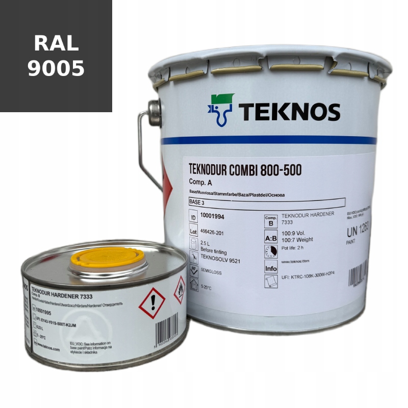 Teknos Skandynawska Jakość Teknodur Combi 800-500 Gruntoemalia 2,7L RAL9005