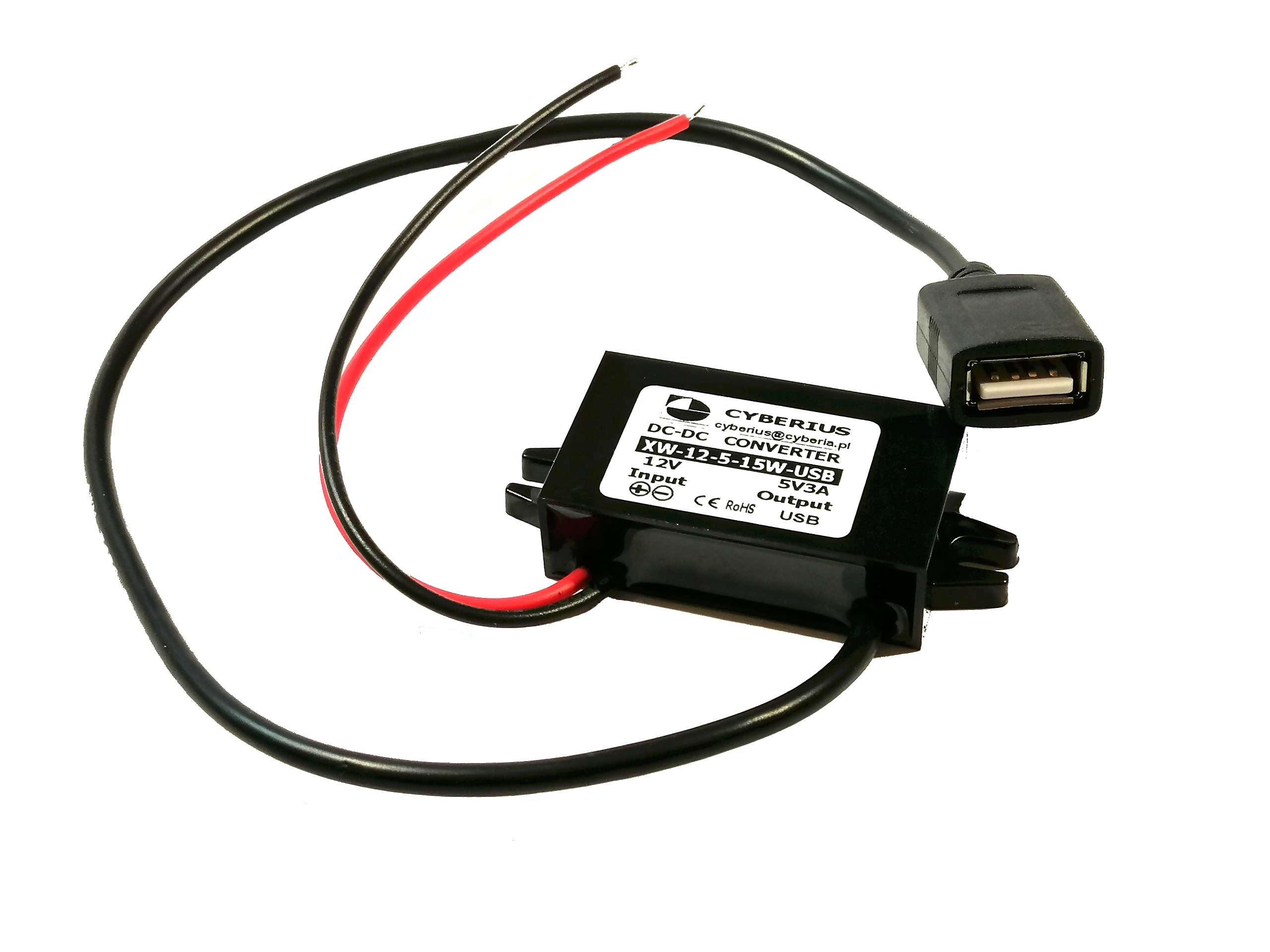 

przewód przetwornica nap. 12V x 5V/3A Usb