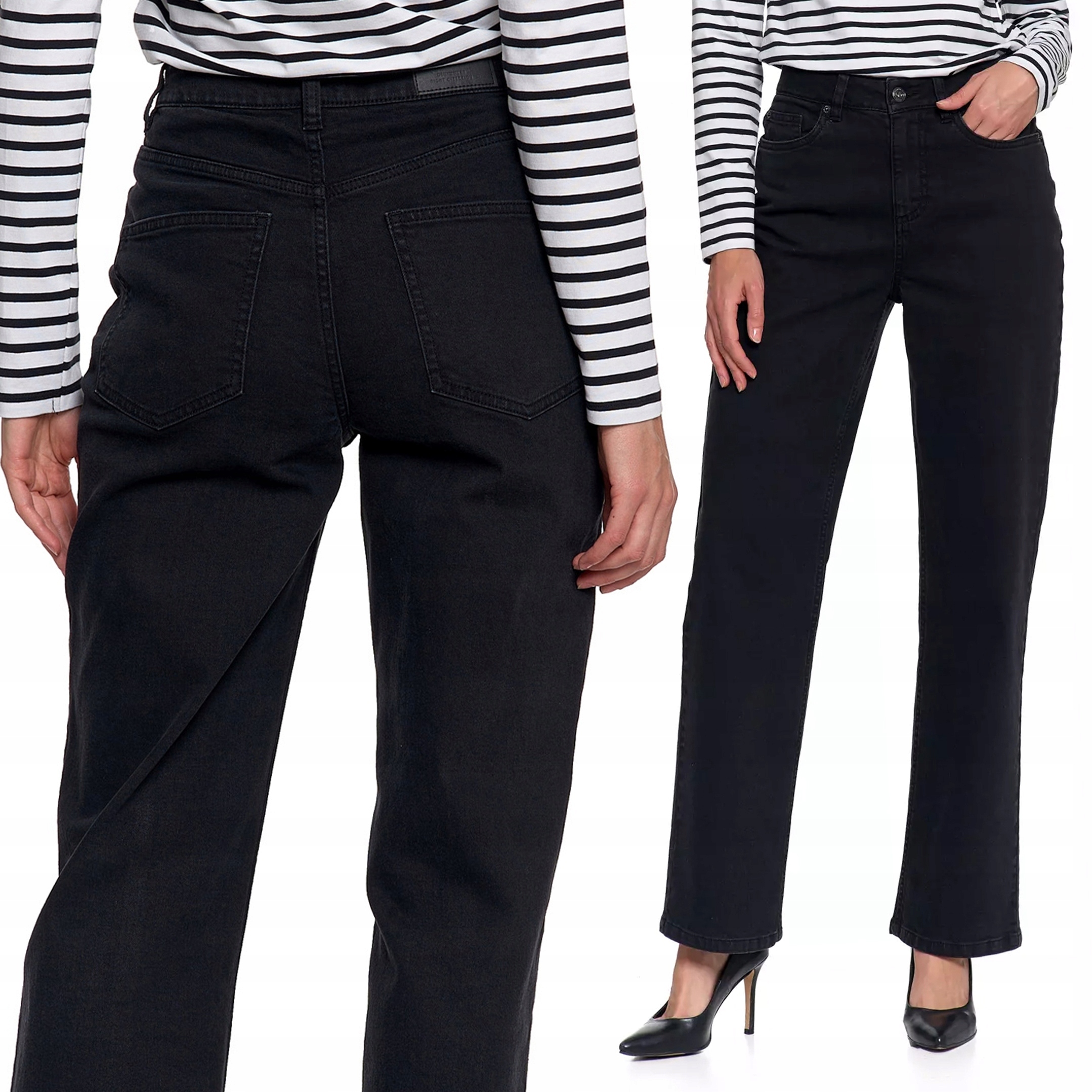 Spodnie Jeansowe z Szeroką Nogawką Moraj Jeansy Damskie Wysoki Stan S