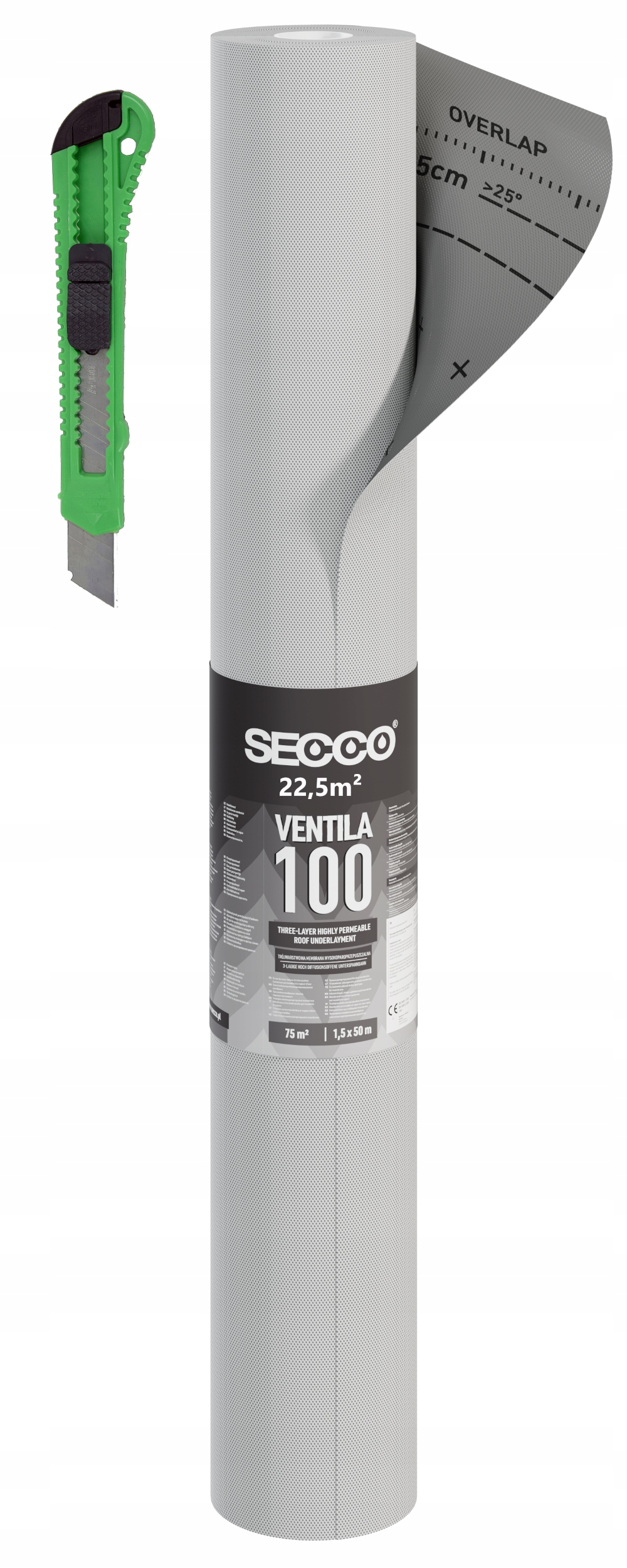 Membrána Fólie Na Střechu Secco Větroizolace 100g -1,5mx15mb 22,5m²