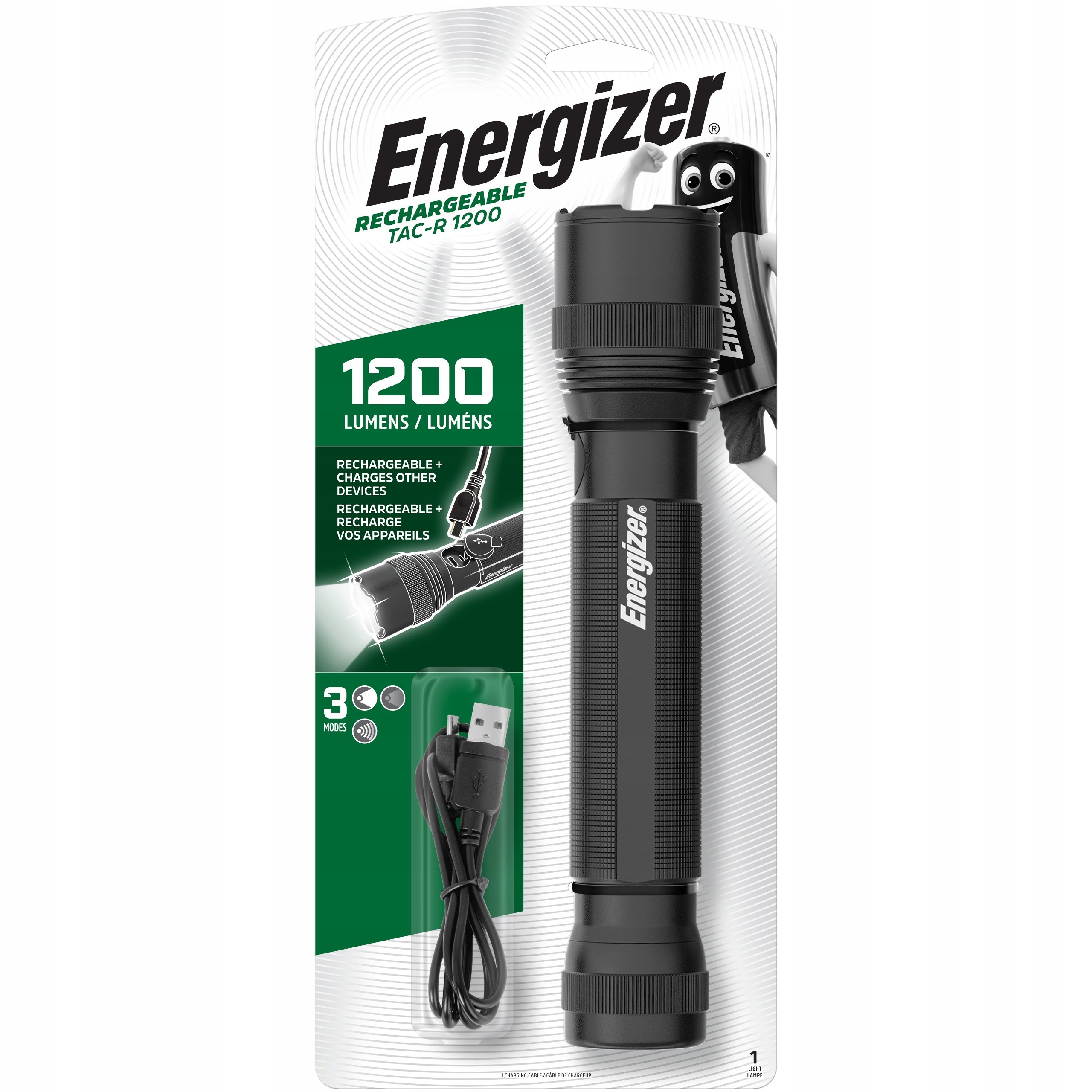 Ліхтарик ENERGIZER Tac-R перезаряджається 1200