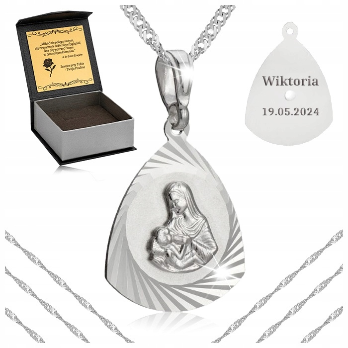 Stříbrný Řetízek S Medailonem Ryzost 925 Památka Na První Svaté Přijímání Bonus