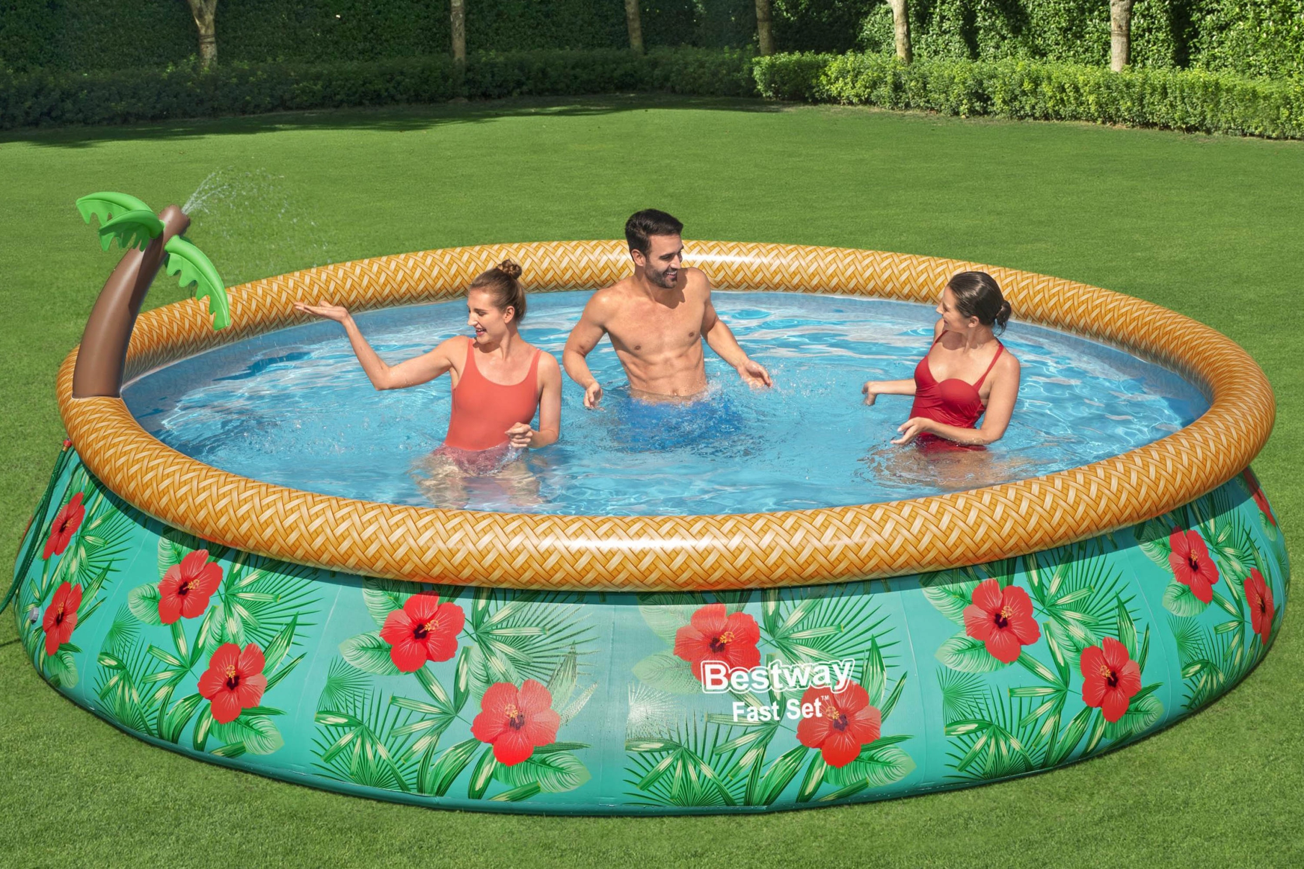 basen rozporowy BESTWAY z pompą i filtrem 457/84 cm 15FT + FONTANNA Średnica 457 cm