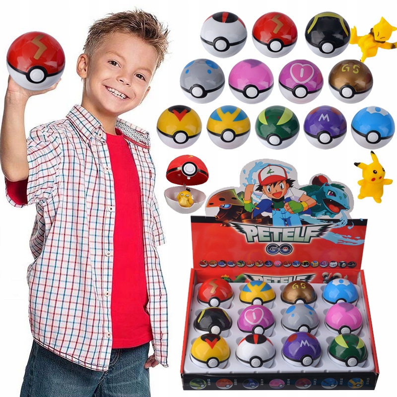 

12 Szt Figurka Pokemon Pokeball Zabawka+figurka