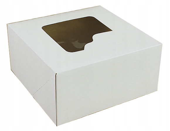 

Karton Pudełko Na Tort Biały Z Okienkiem 22x22x11