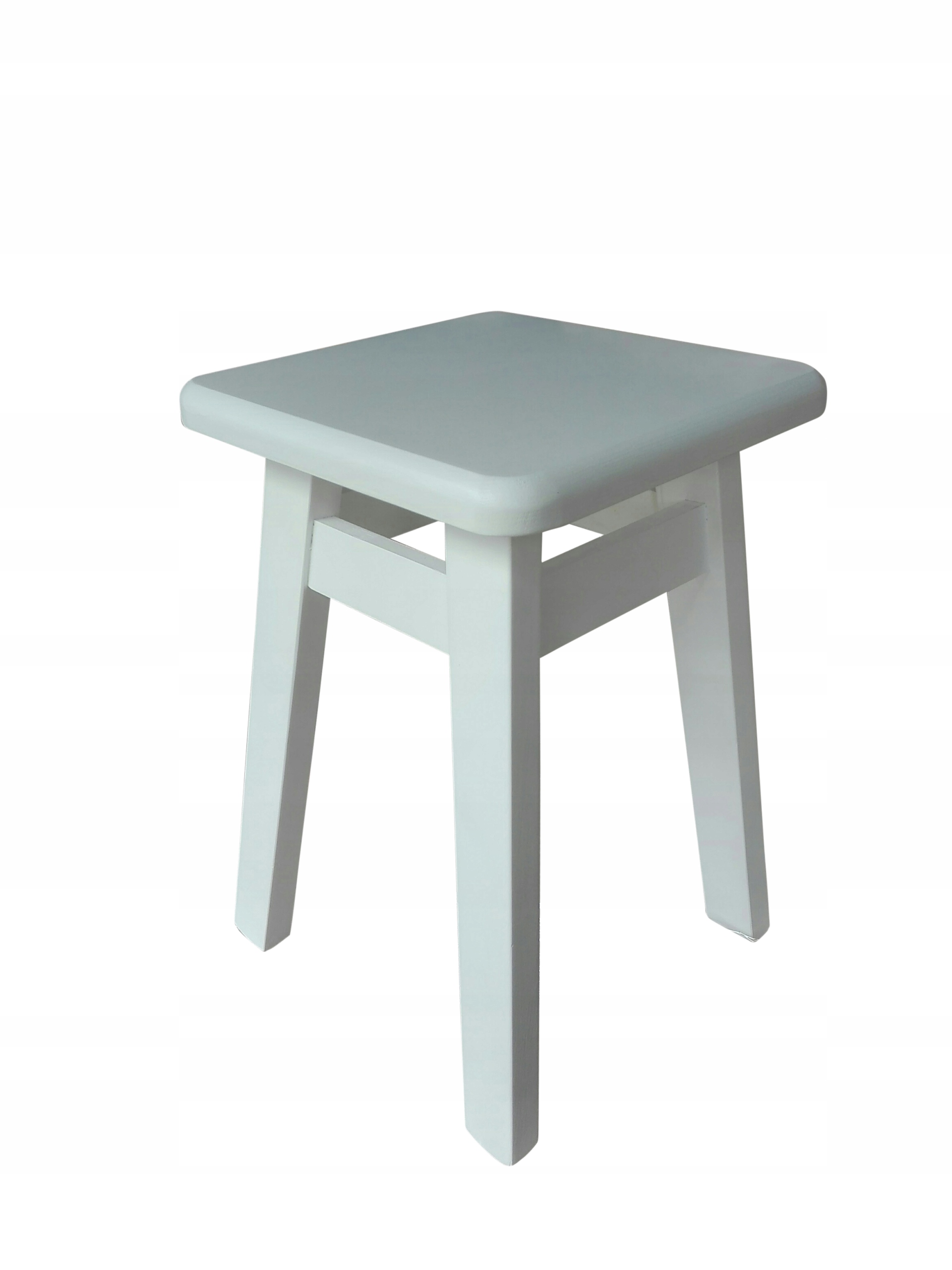 

Taboret stołek drewniany 45 krzesło Kwietnik Biały