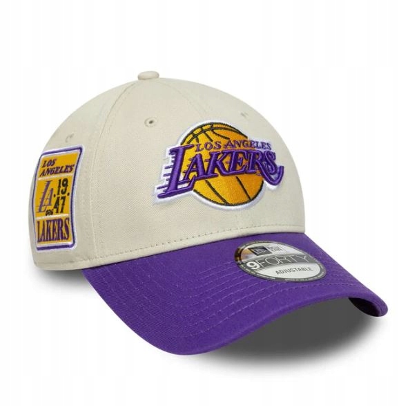 Czapka Z Daszkiem New Era Bejsbolówka Los Angeles Lakers Nba 9FORTY Beżowy