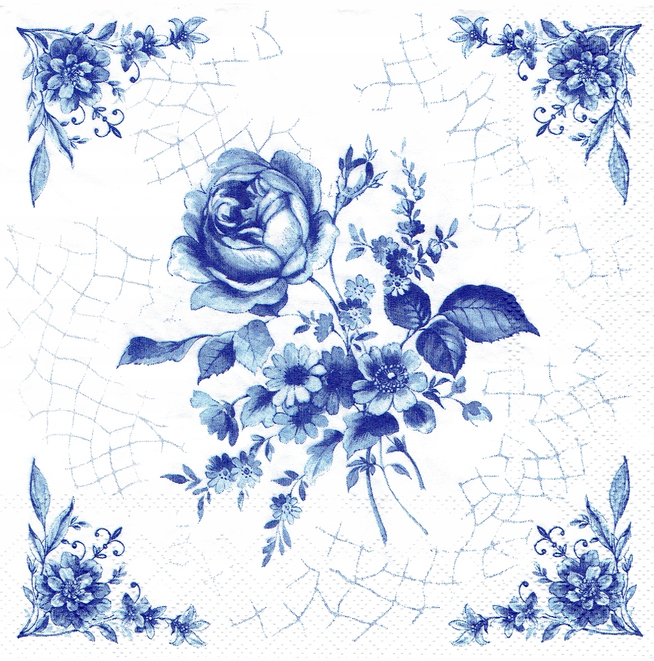 Serwetka papierowa decoupage 267T Kwiaty róża narożniki 1 sztuka