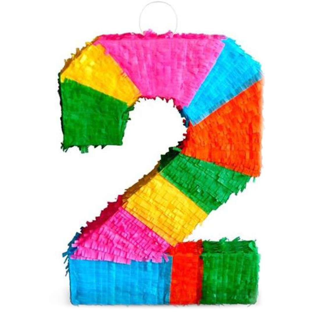 

Piniata pinata na Urodziny cyfra 2 kolorowa XXL