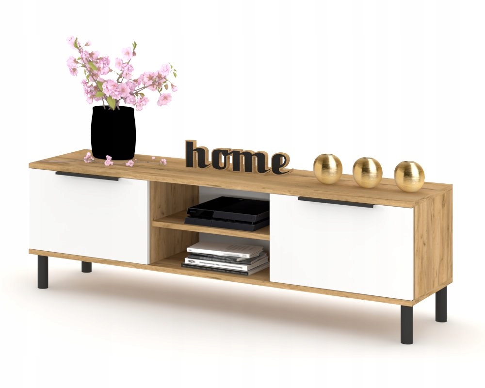 Rtv skříňka Komoda do obývacího pokoje Stojící police King Dub Craft Bílá Matná 200