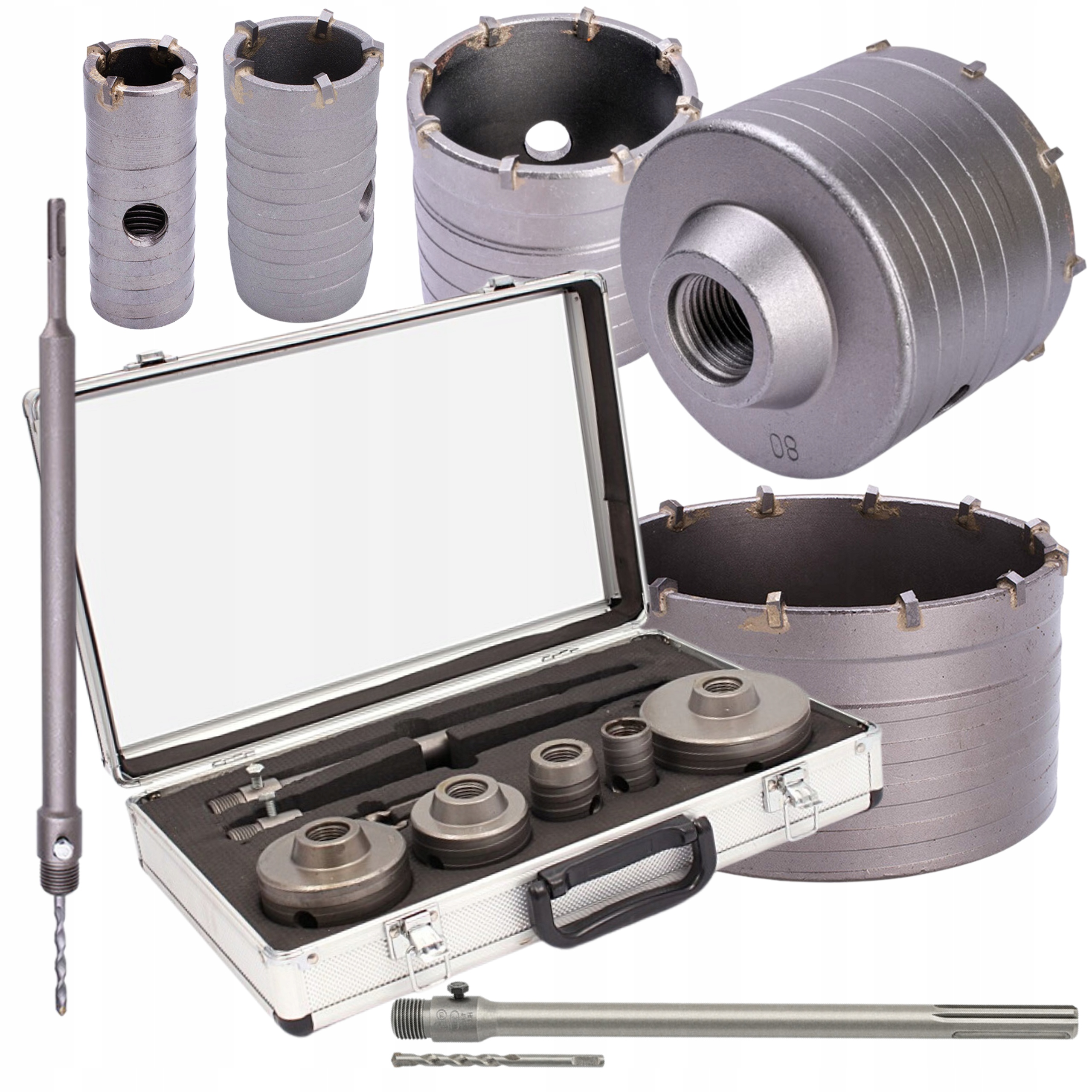 Otwornica Koronka Zestaw Otwornic Koronki 30-100 Adapter Sds Plus Max 9 Szt