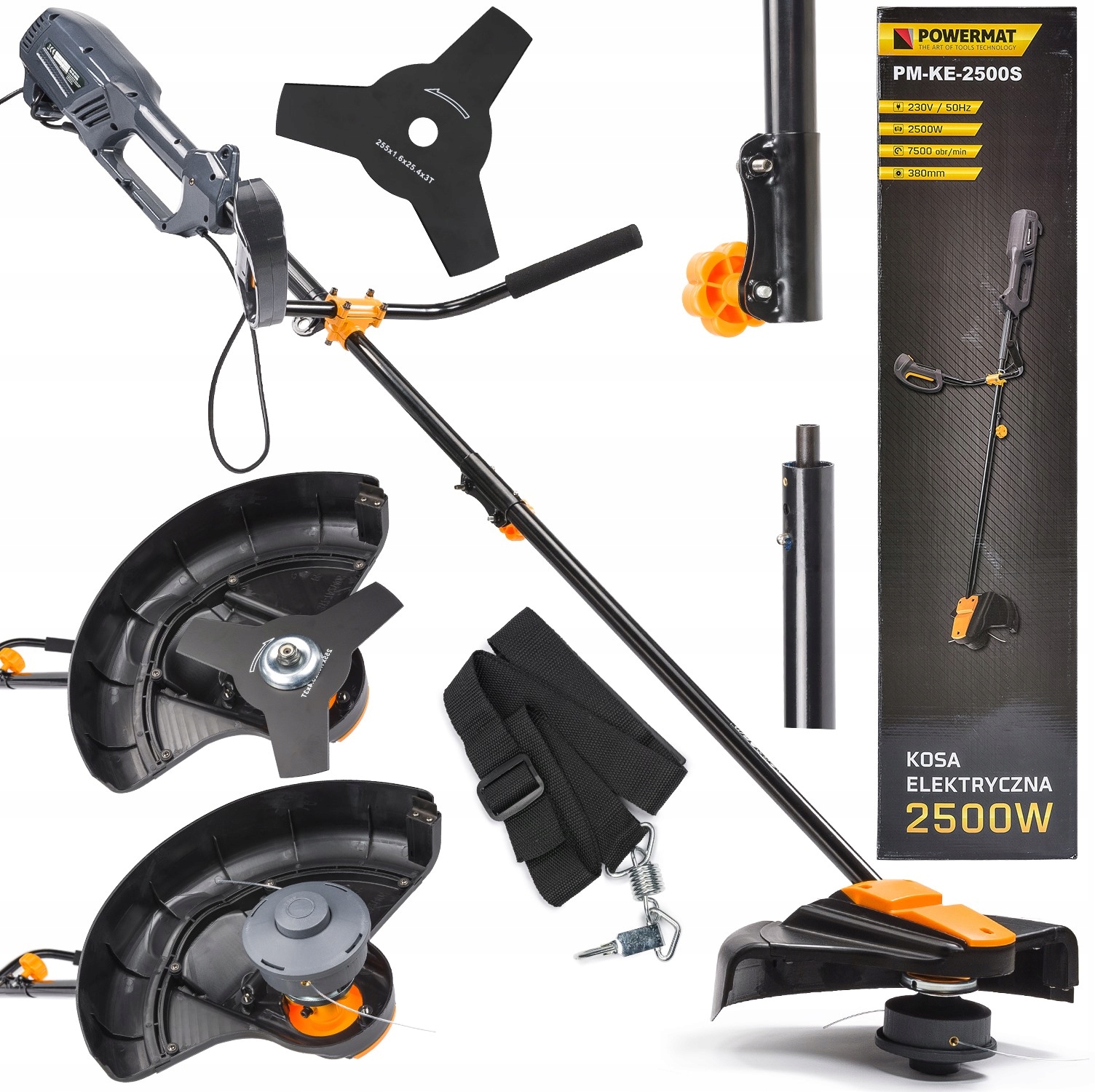 Elektrická Kosa Vyžínač 2500W Hlava Vlasec Pás Kotúč 380 MM