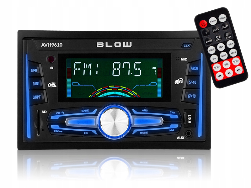 Radio do samochodu 2DIN Blow 7cal Aux 9610 pilot