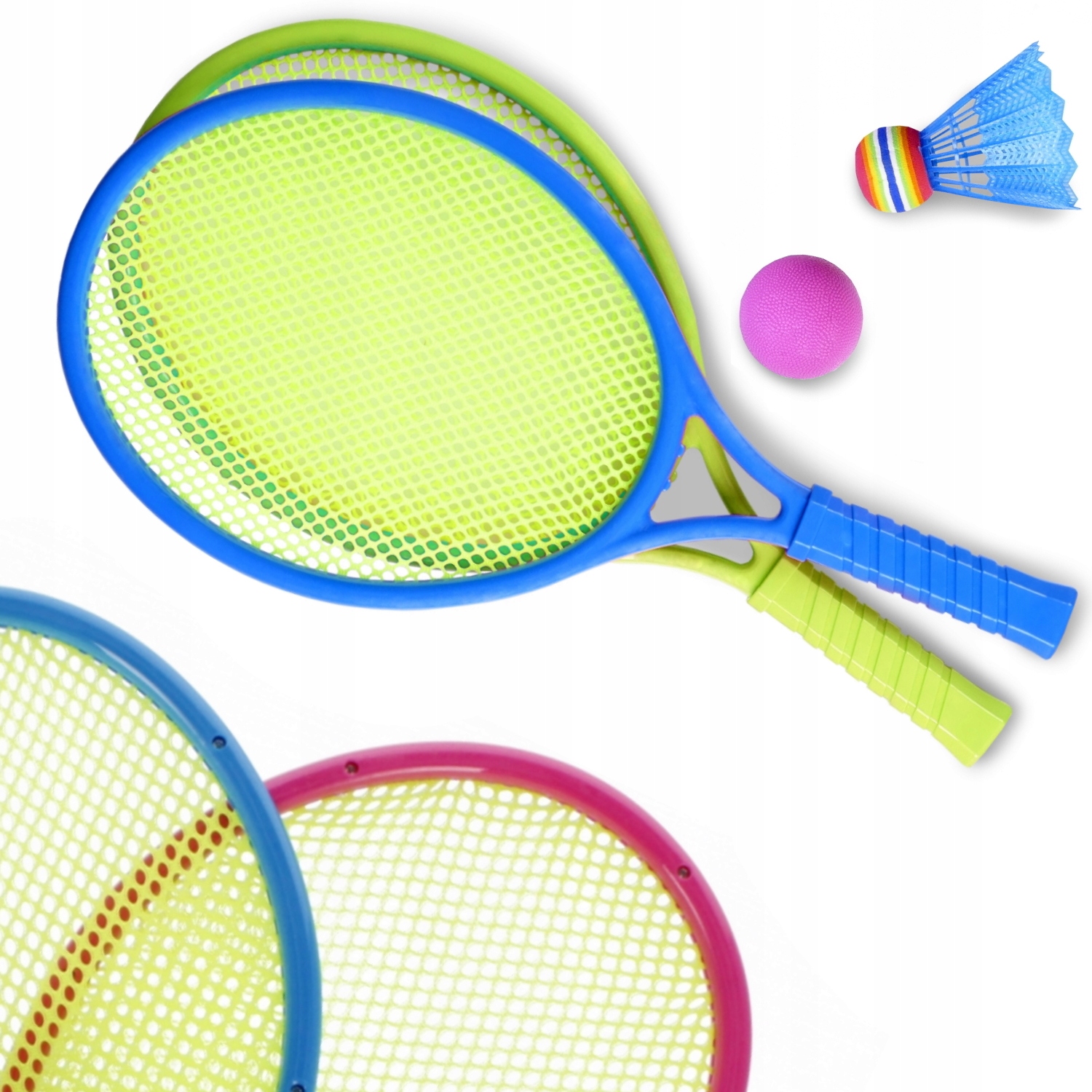 KOLOROWE RAKIETKI DO TENISA + LOTKA I PIŁKA BADMINTON ARTYK Model 144103