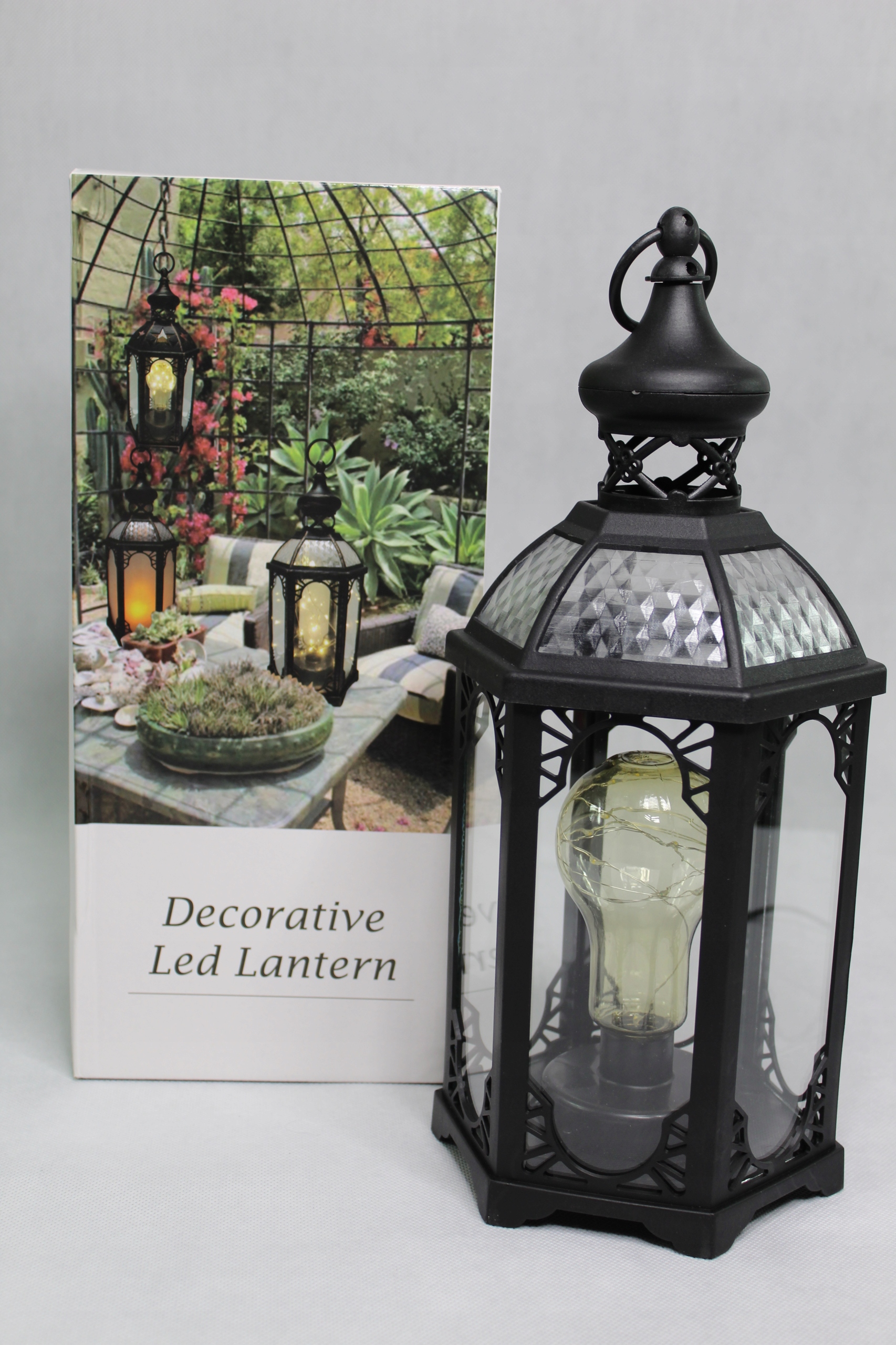 LAMPION Z ŻARÓWKĄ DIODY LED-KAPLICZKA-CZARNA Kolor czarny