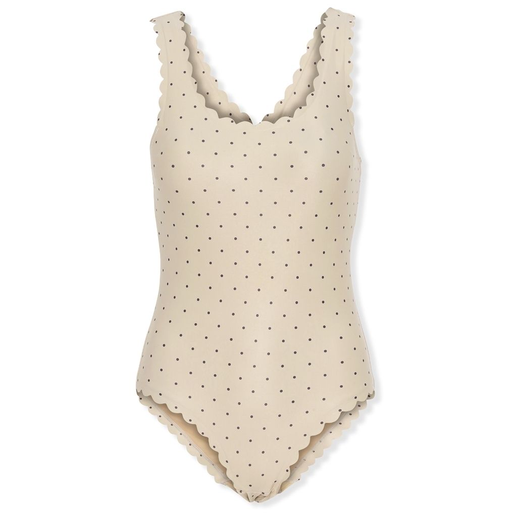 Plavky pro maminky Scallop dot magnet Béžová Xs Konges Slojd