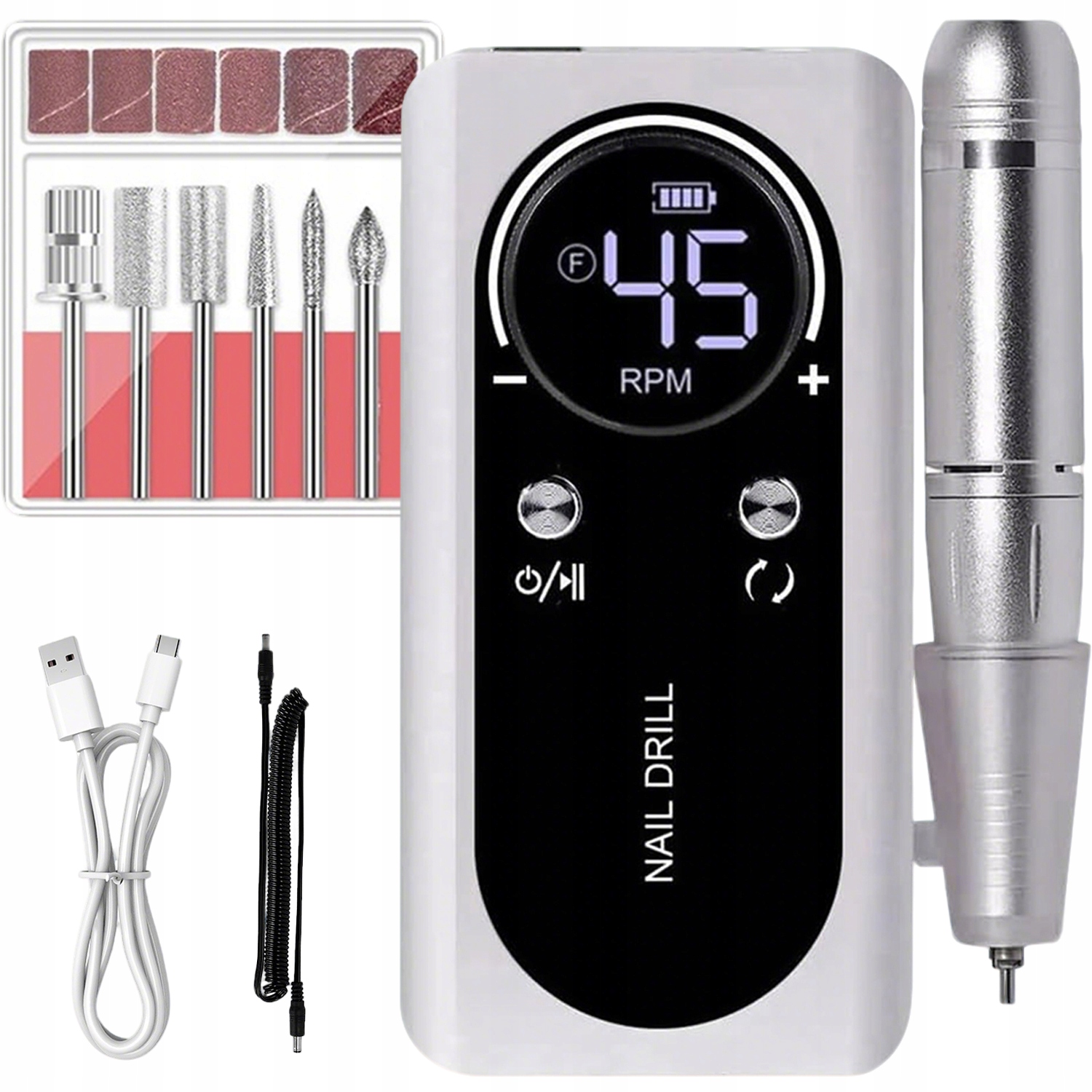 Bruska na nehty Manikúra Bezdrátová pedikúra frézy Sada