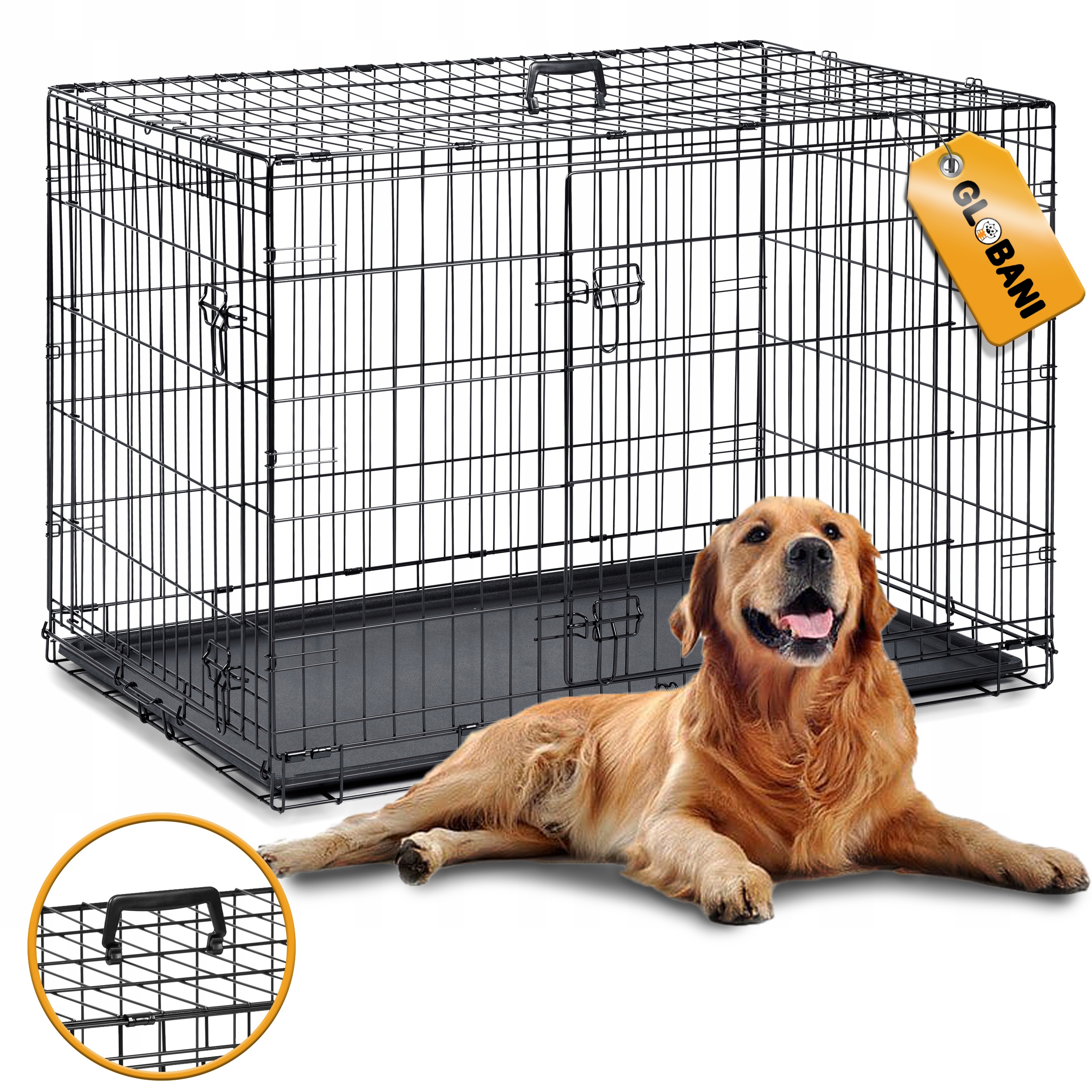 Velká Kennelová Klec Kovová Kotec Přepravka pro Psy 107x71x78 XL
