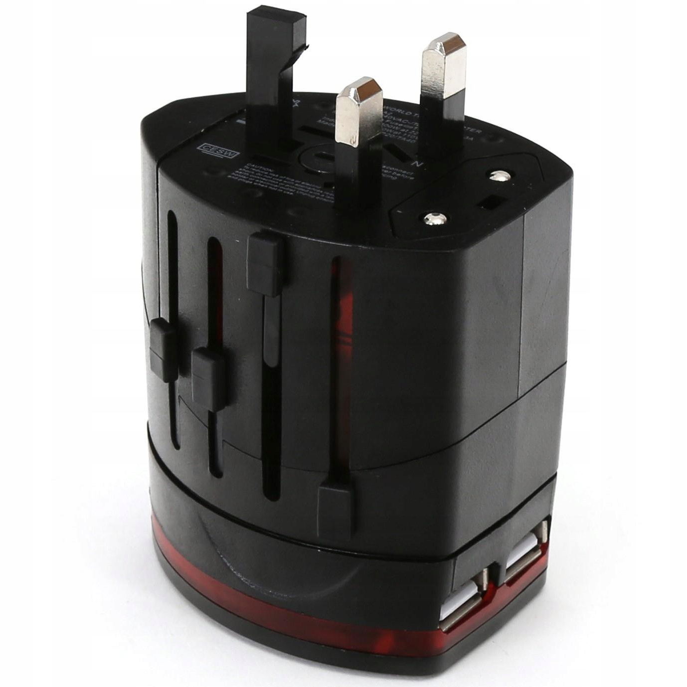 

Adapter zasilania Travel 250V 4in1 2xUSB 2000mA