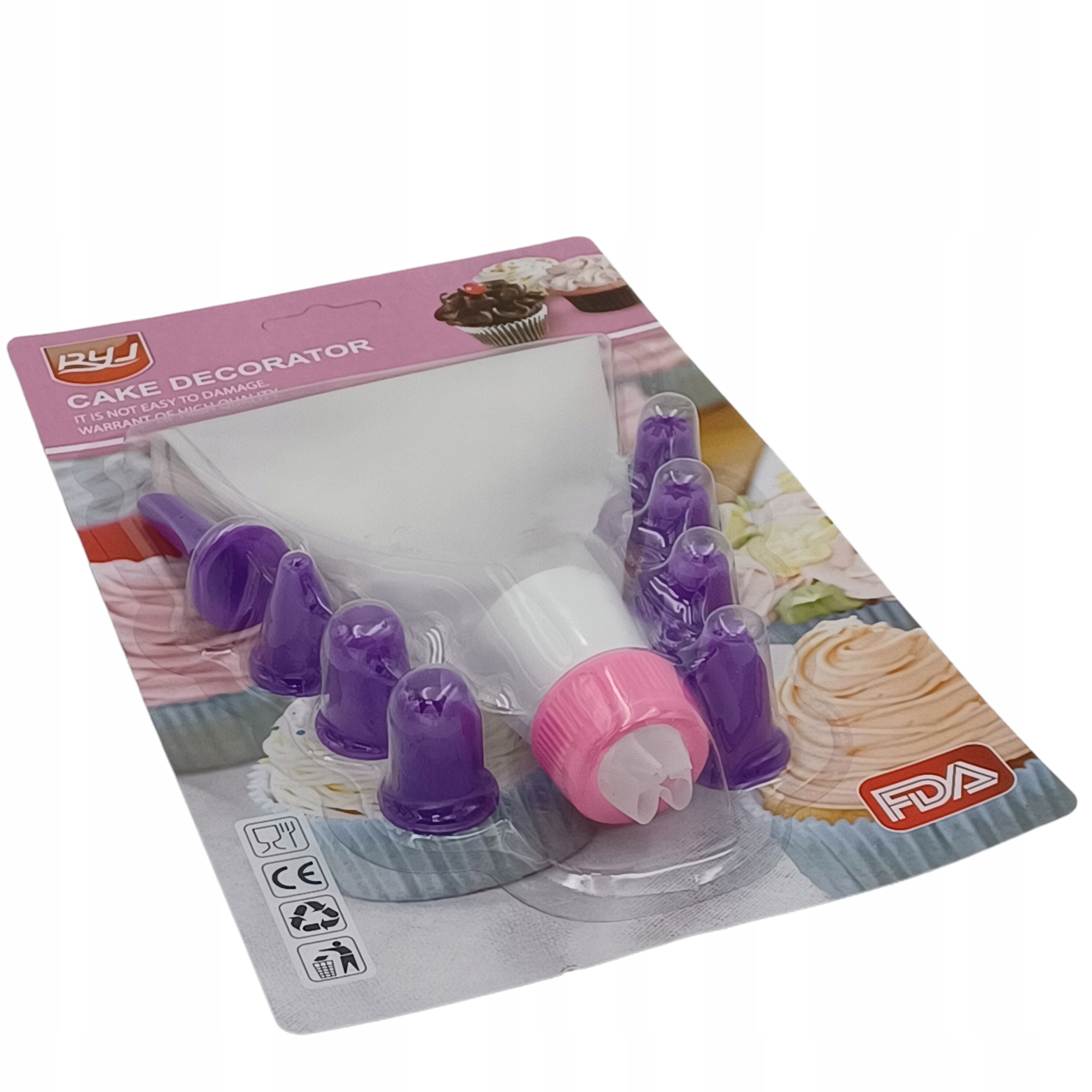 Zestaw Cukierniczy Dekorator Rękaw Worek Adapter Rossner 8 końcówek Kod producenta B1935