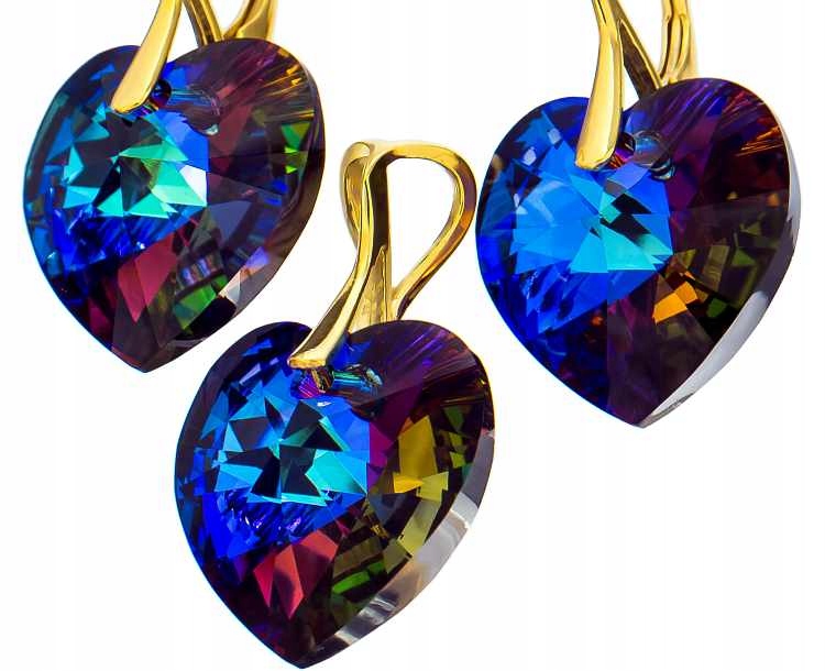 Krystaly Komplet Srdce Meridian Zlaté Stříbro