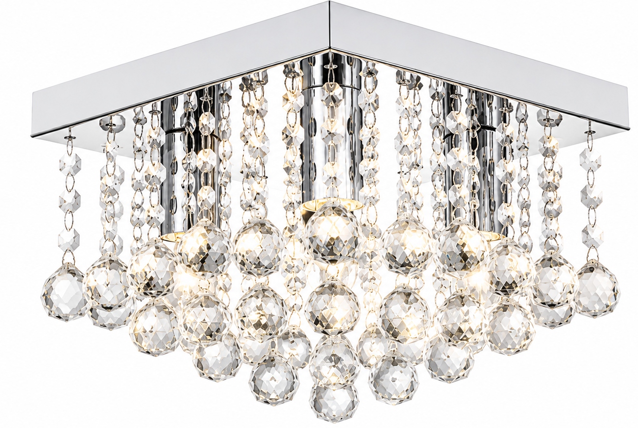Lampa Wisząca Plafon Żyrandol Crystal 5 Kryształ