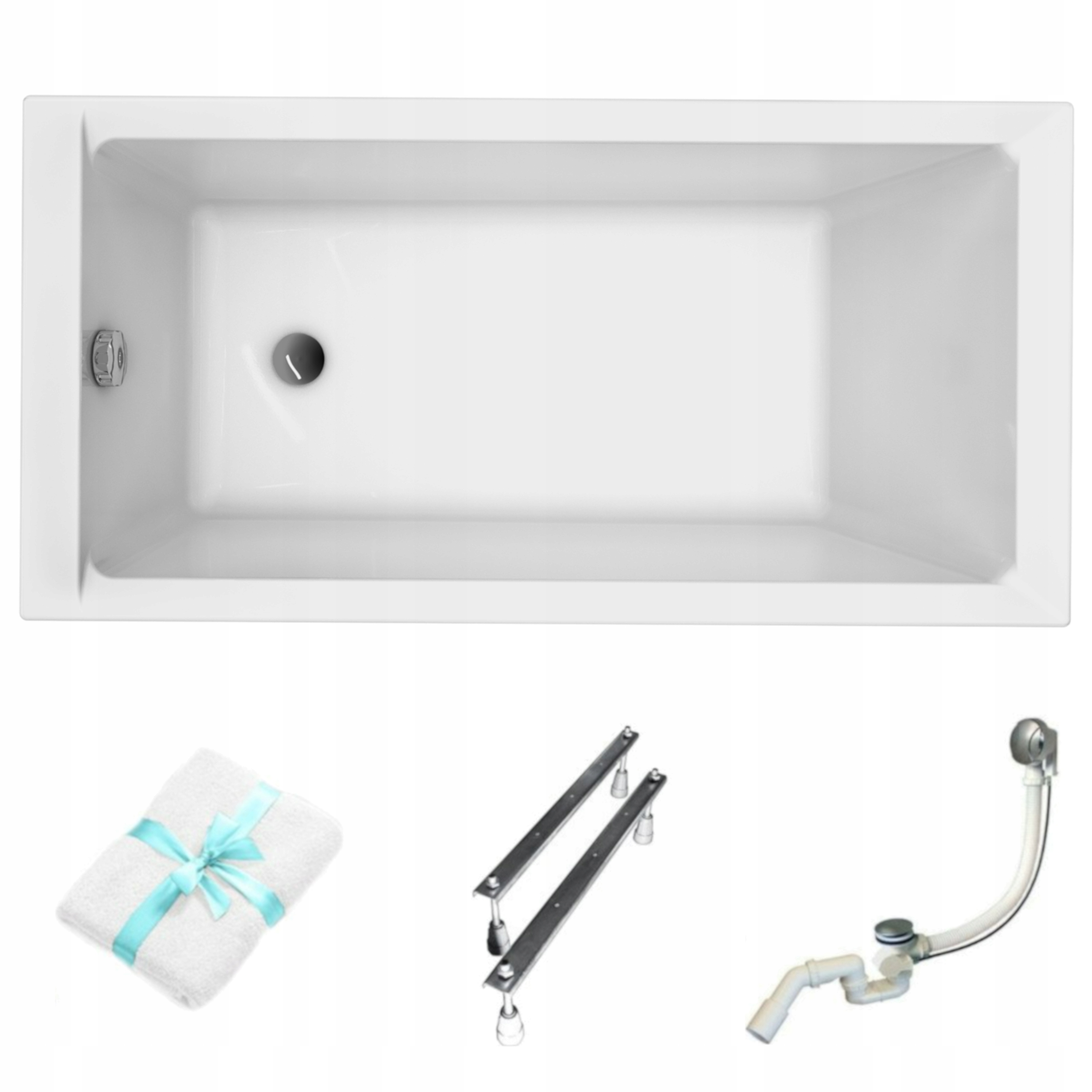 Cersanit Vana Balinea 140x70 se sifonem, rám, bílá, univerzální