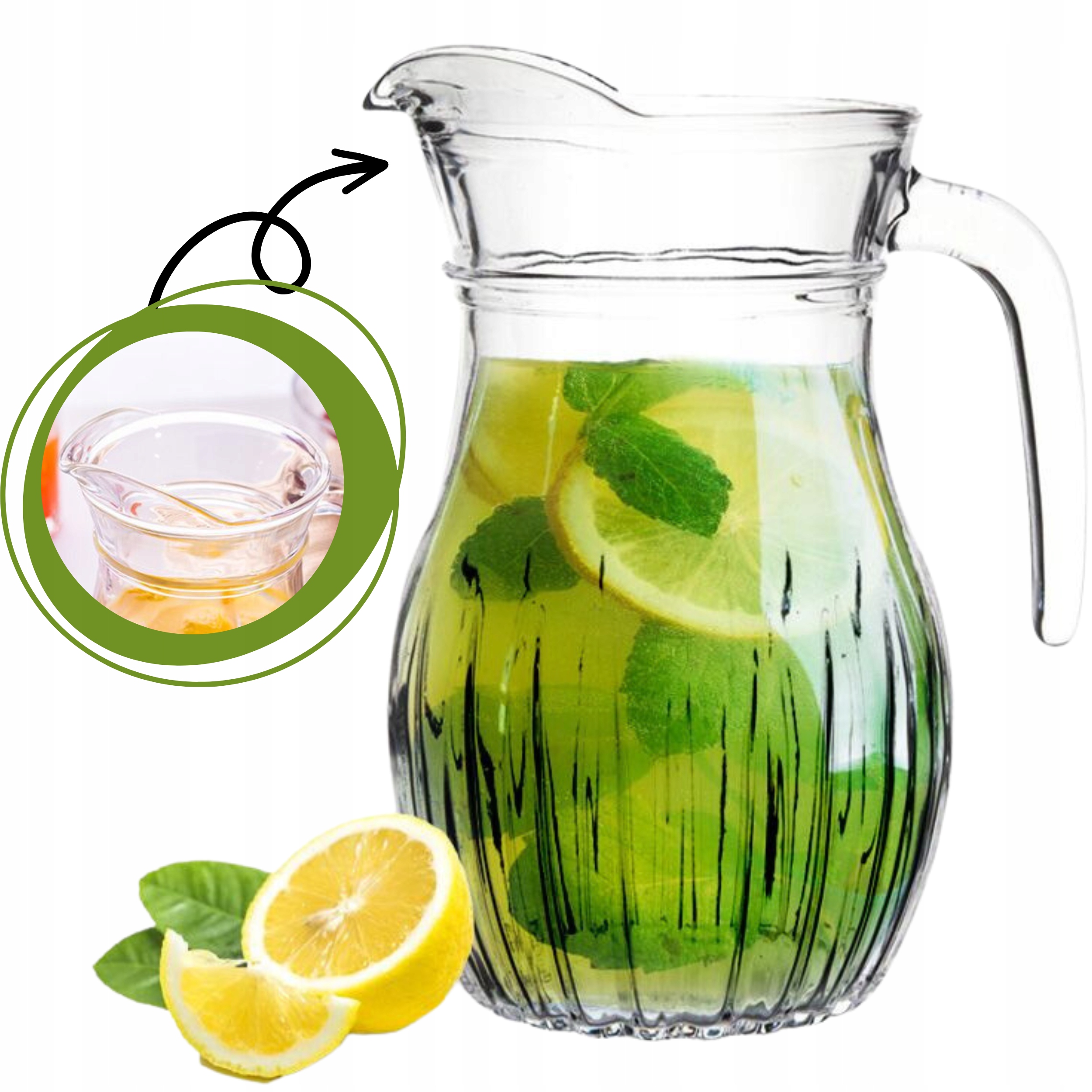 

Dzbanek Napoje woda sok kompot Szklany 1,2 litra