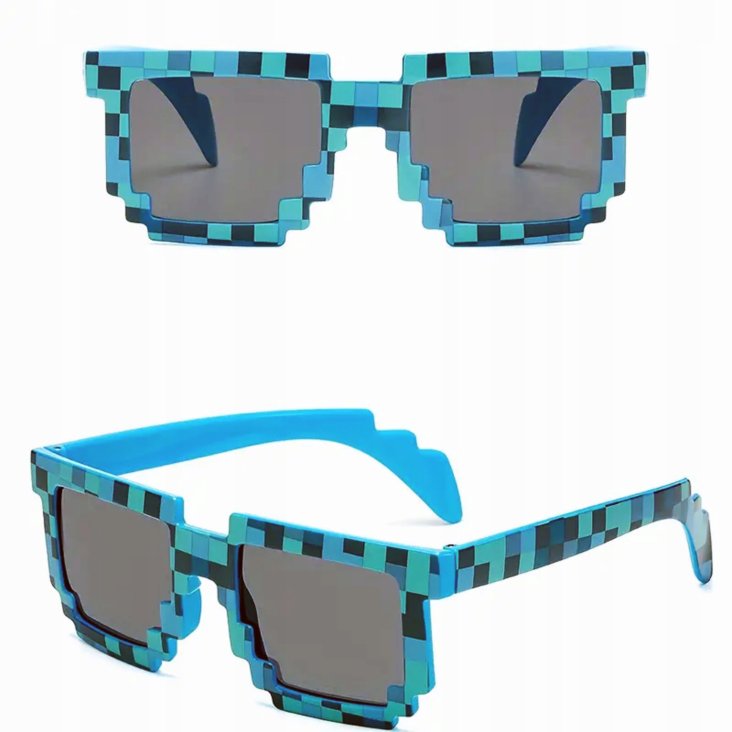 Okulary przeciwsłoneczne MINECRAFT gra pixel Steve Creeper UV400 Kolor wielokolorowy