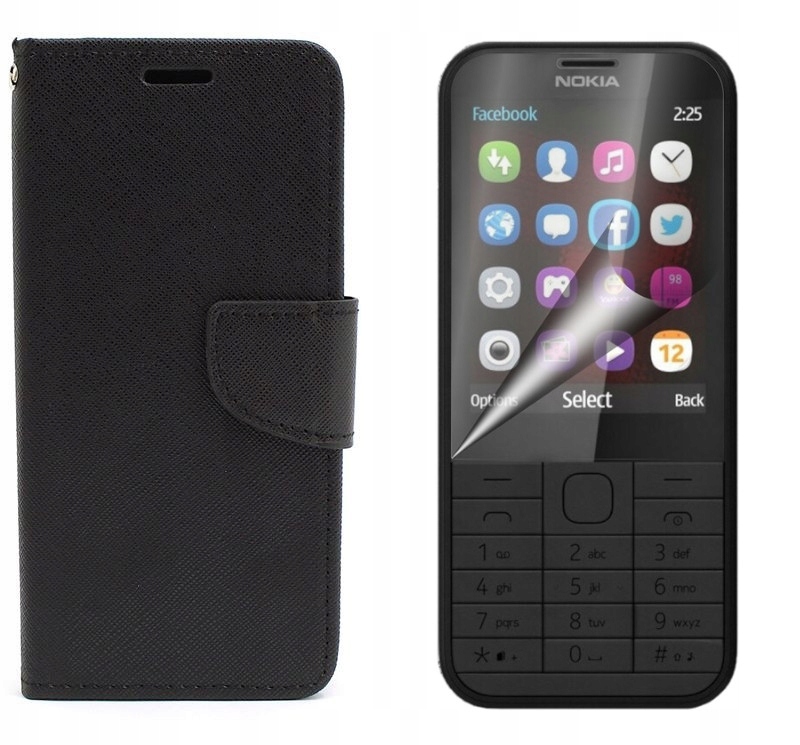 

Etui do Nokia 230 Fancy Diary czarny +Folia LCD