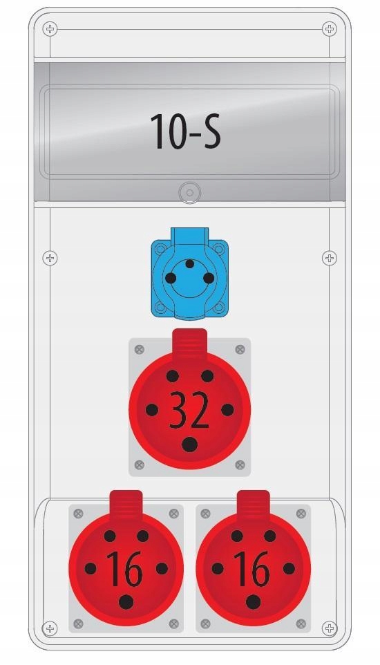 Rozvádzač R-box Slim 2x16A/5P 1x32A/5P 1x230V 10S B.SLIM-10S-4BR