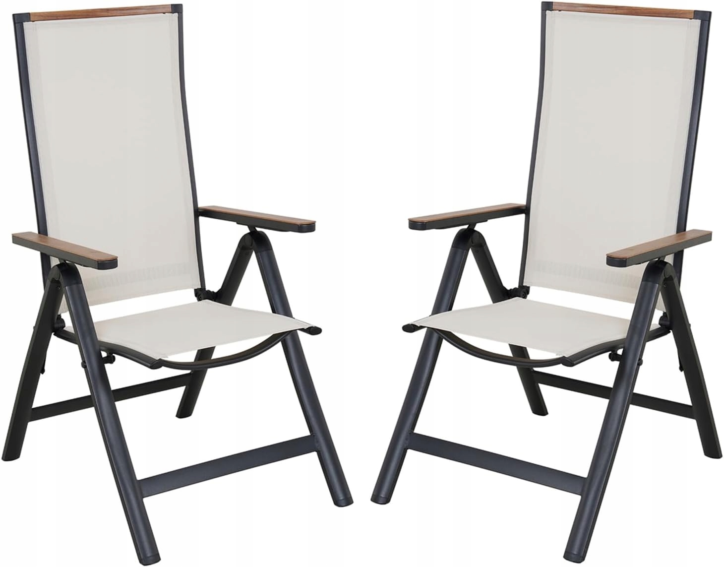 Grand patio záhradné stoličky 2x skladacie 6 nastaviteľných ležadiel s operadlom