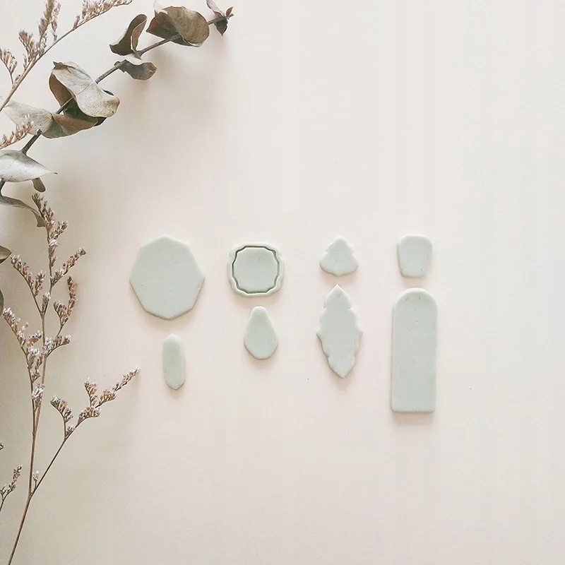 Soft Pottery Earrings Cutting Mold Heart Rainvow Irregular Geometric Shape Ucho lewe