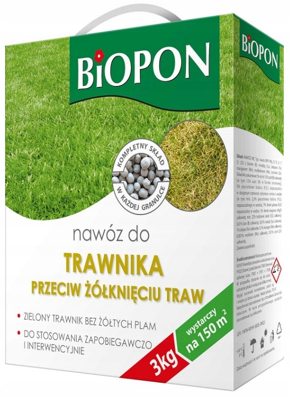 

Biopon Nawóz do traw przeciw żółknięciu 3 kg