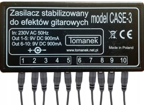 ZASILACZ DO 10 EFEKTÓW 9V DC TOMANEK CASE-3 POLSKI Marka Tomanek
