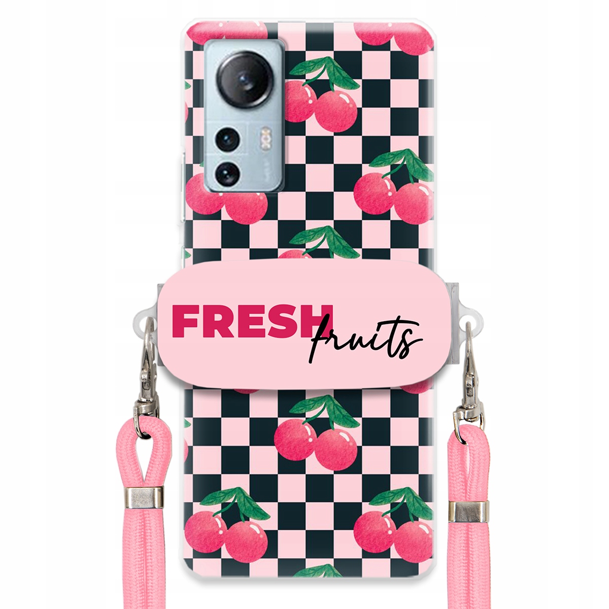 Puzdro pre Xiaomi 12 Lite Crossbody vodítko držiak šachovnice Fresh Fruits