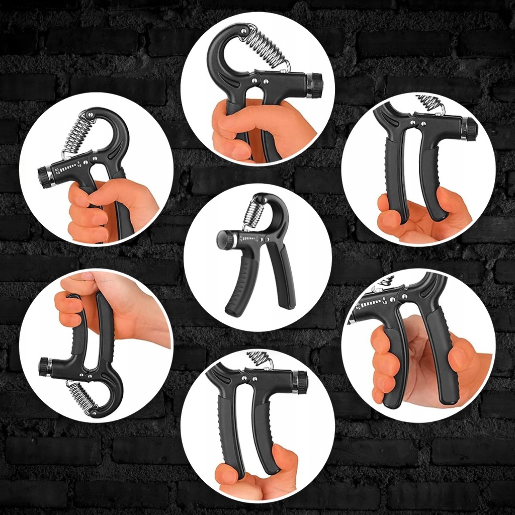 ŚCISKACZ DO ĆWICZEŃ RĄK DŁONI Z REGULACJĄ 5-60kg Średnica 12 cm