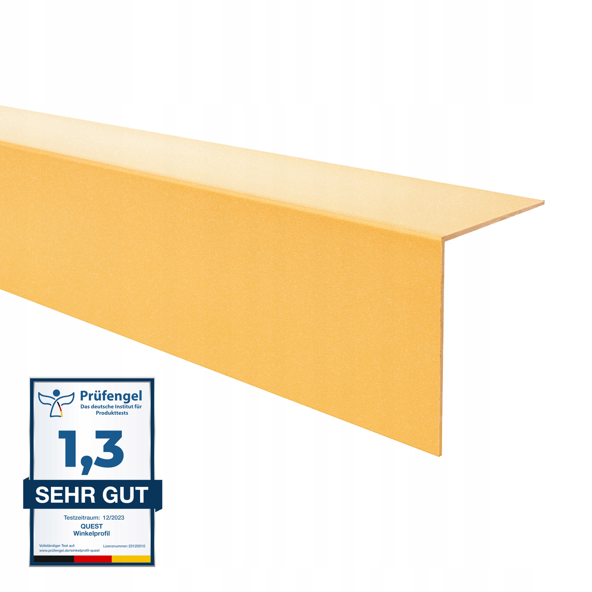 Tvrdý uholník z Pvc, dekoratívny uhlový profil 20x10, zlatý, 1 m