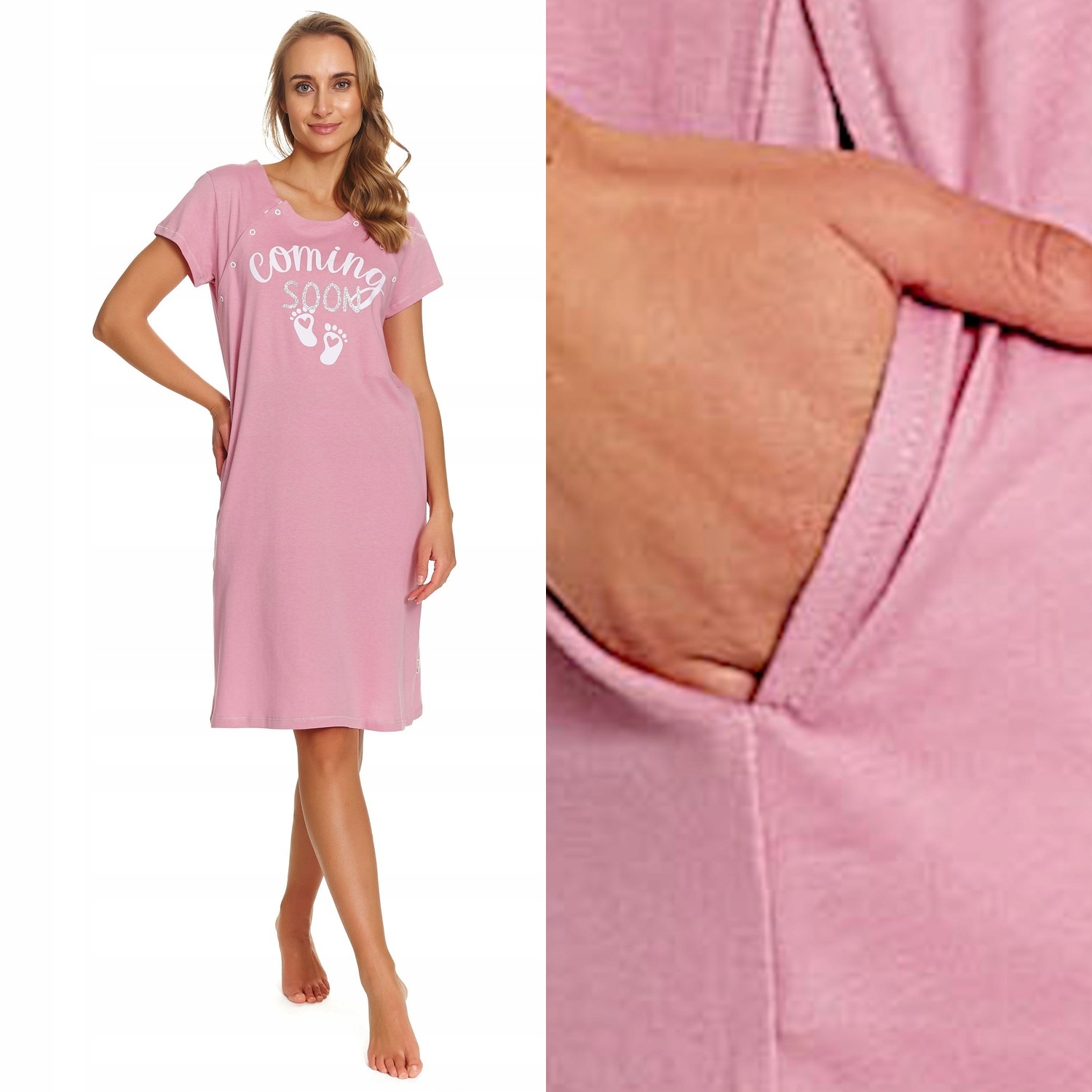 noční Doctornap Tcb 7459 blush rose plus bavlněná s potiskem 2XL