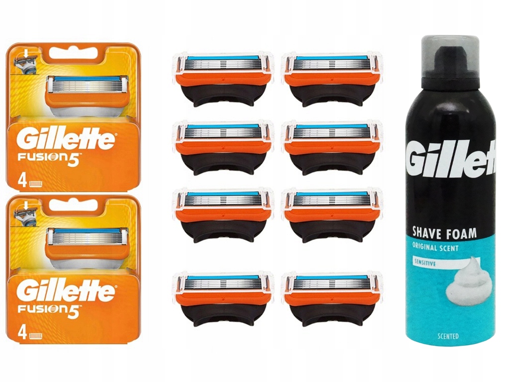 Originální Vložky Nůžky Do Strojku Gillette Fusion 5 x 8 Pěna