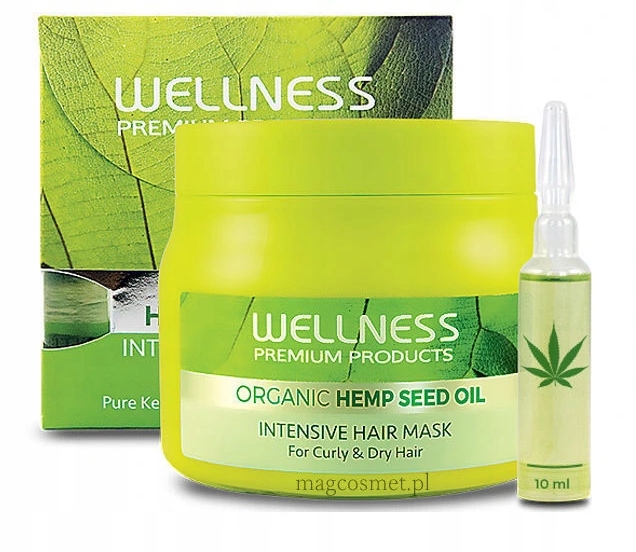 MASKA DO WŁOSÓW WELLNESS Z KONOPIĄ 500ML + 4X10ML Typ włosów suche i zniszczone